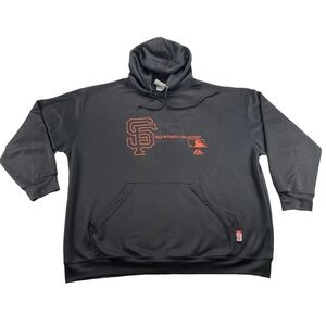 San Francisco Giants Hoodie Mens 3XL Black Majestic Therma Base Pullover MLB Y2K